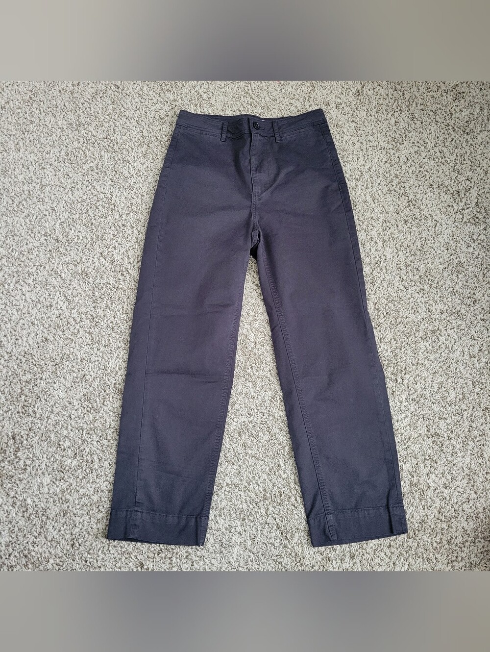 Everlane Cotton Straight Lightweight Pants Khaki Black Cropped Ankle Size 4